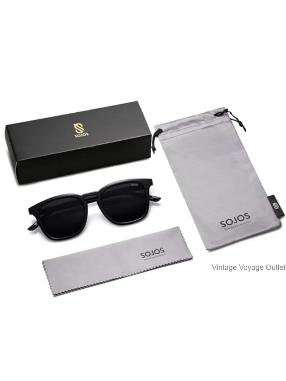 Polarized Square Sunglasses UV400 Unisex Retro Flat Frame Driving Travel Outdoor